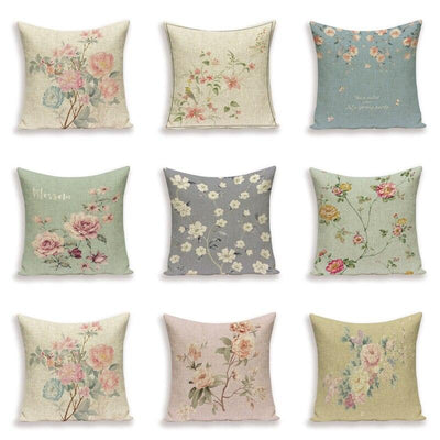 Decorative Plant Flower Throw Pillow Cover Soft Linen Cushion Cover For Living Room Couch Sofa Patio Outdoor Home Decor Decorative Plant Flower Throw Pillow Covers For Couch Sofa Bed Modern Quality Design Cushion Cover 45x45cm
