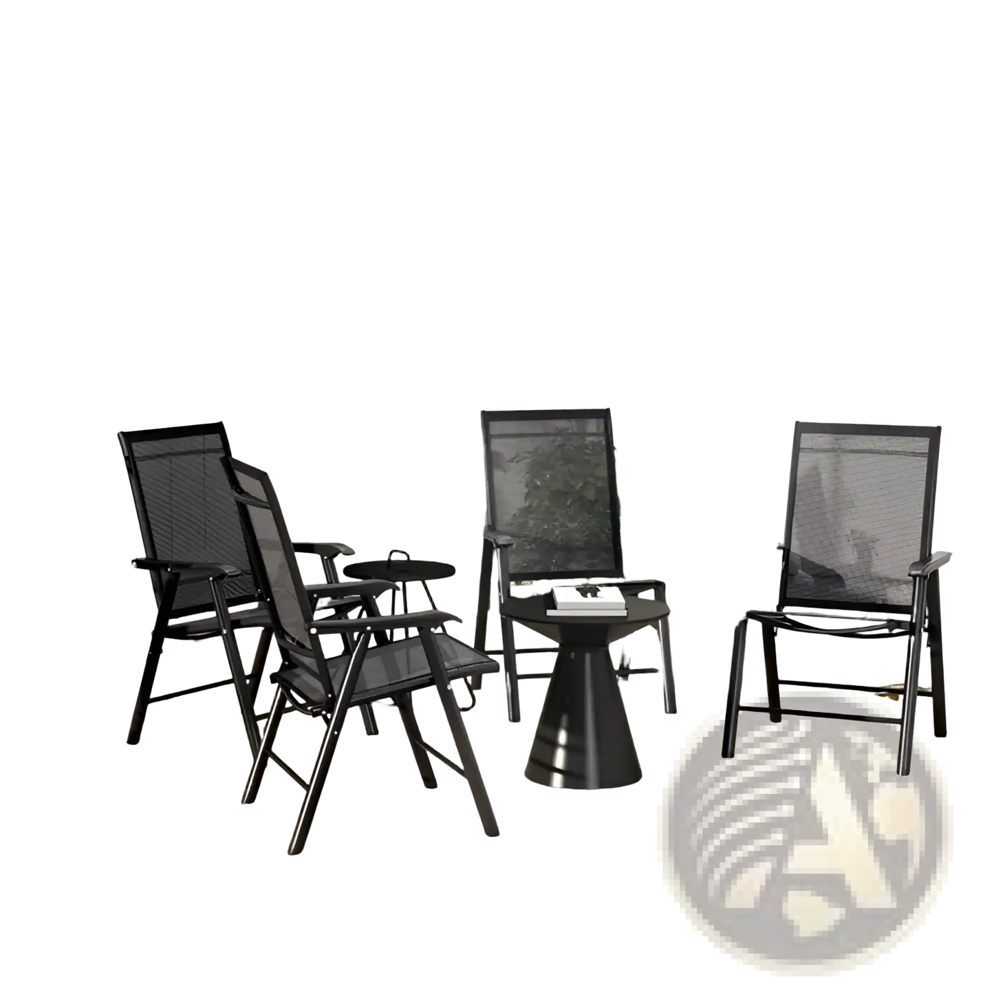 Outdoor Folding Chairs Set of 4 Mesh Patio Seating
