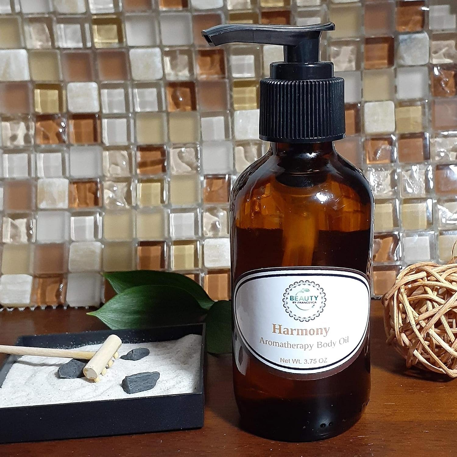 Harmony Aromatherapy Body Oil - Moisture for Dry and Mature Skin - anti Aging Oil with Rice Bran and Grapeseed Oil (3.75 OZ)