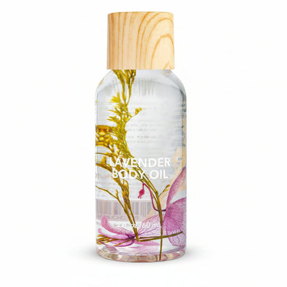 Dry Body Oil with Real Flowers, Purple, Lavender, 2 Fl Oz (60 Ml) | Scented Body Oils for Women Moisturizing and Hydrating Skincare, Vanilla, for Men Mens Cocoa Butter, Carrier, for Essential