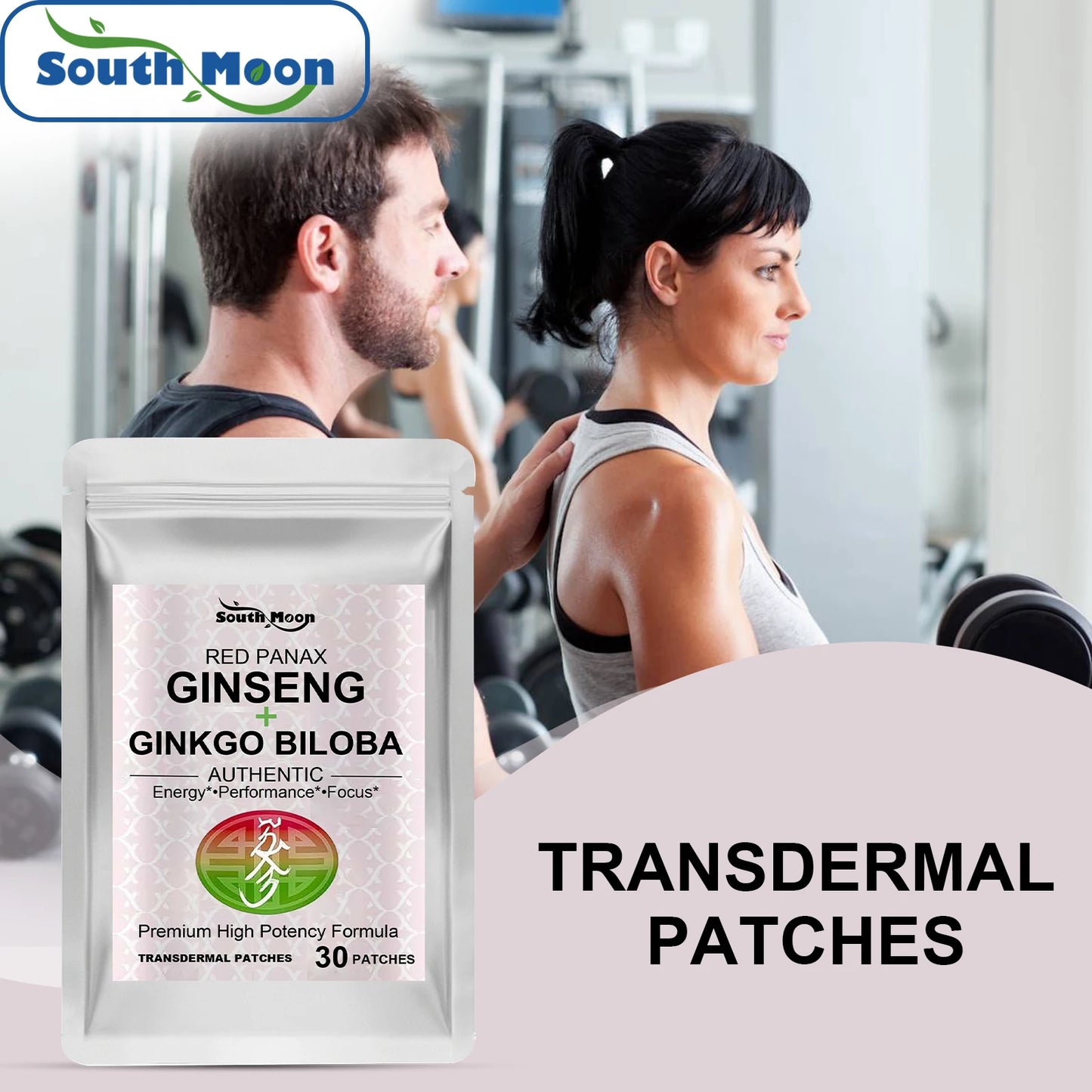 120PCS Energy Support Body Patches Natural Red Ginseng Ginkgo Biloba Collagen Circulation Boost Energy Boost Skincare Patches