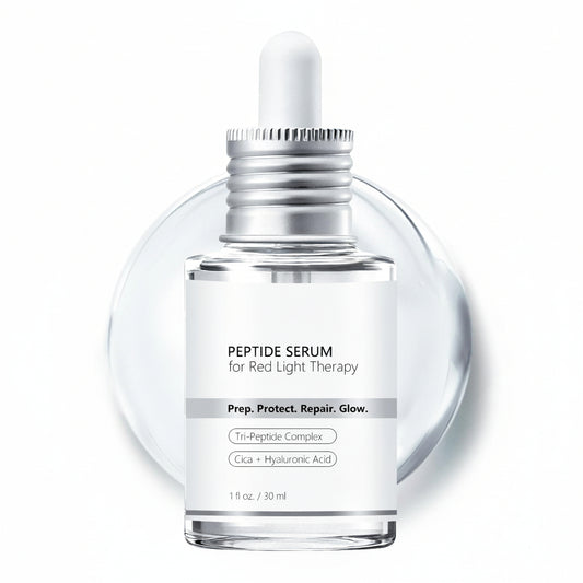 Red Light Therapy Peptide Serum, LED Activation Serum for Face and Neck with Peptides, Niacinamide, Cica & Hyaluronic Acid, Hydrating, Soothing, Firming & Anti-Aging, 1 Fl. Oz