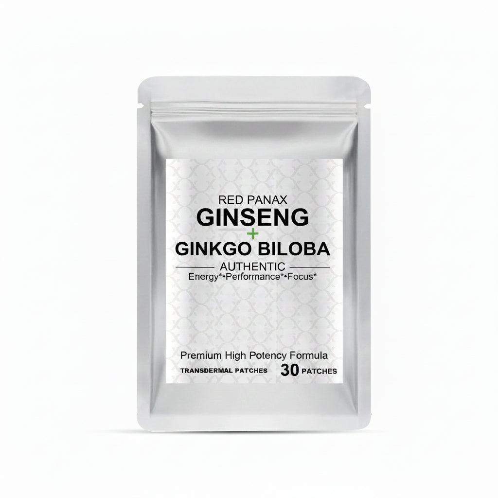 120PCS Energy Support Body Patches Natural Red Ginseng Ginkgo Biloba Collagen Circulation Boost Energy Boost Skincare Patches