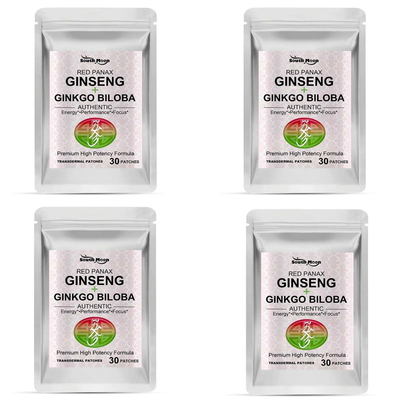 120PCS Energy Support Body Patches Natural Red Ginseng Ginkgo Biloba Collagen Circulation Boost Energy Boost Skincare Patches