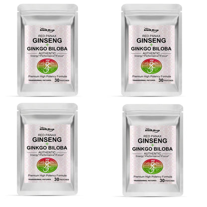 120PCS Energy Support Body Patches Natural Red Ginseng Ginkgo Biloba Collagen Circulation Boost Energy Boost Skincare Patches