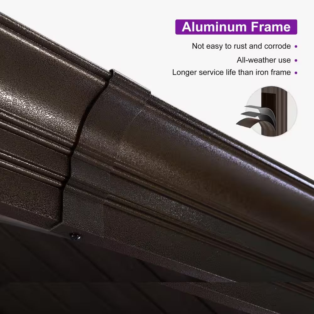 10 Ft.X13 Ft.Bronze Luxury Aluminum Frame Hardtop Gazebo for Patio Deck Backyard Netting Hooks Upgraded Curtain 24Lights