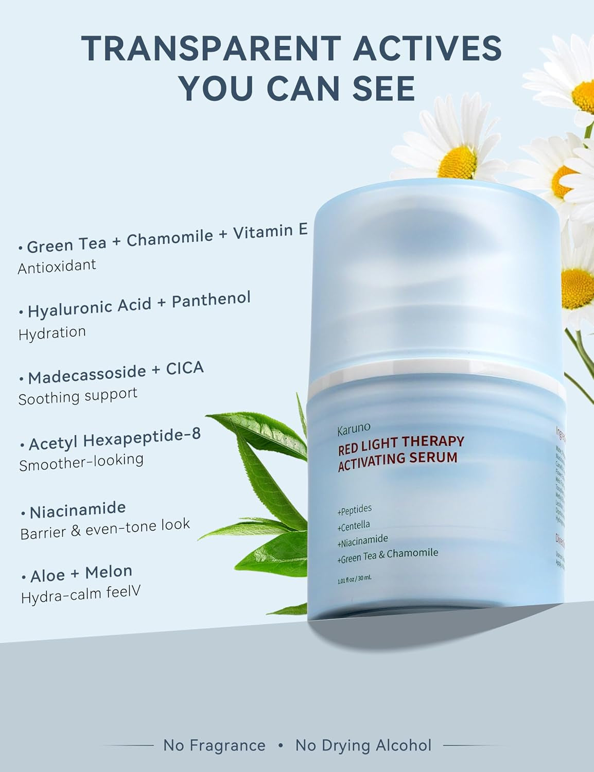 Red Light Therapy Serum for Face – Activation & Hydration Booster for LED Mask, Microcurrent & Facial Devices – Hyaluronic Acid, Green Tea, Niacinamide, Centella & Aloe – 1.01 Fl.Oz * 2