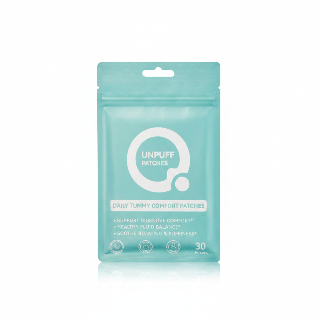 Unpuff Patches for Water Retention & Digestive Support - 30 Patches | Wellness Patch with Dandelion, Fennel, Artichoke, Ginger & Turmeric, Natural Herbal Support