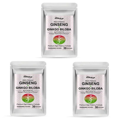 120PCS Energy Support Body Patches Natural Red Ginseng Ginkgo Biloba Collagen Circulation Boost Energy Boost Skincare Patches