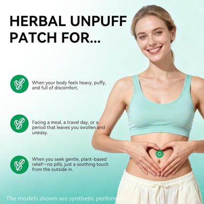Unpuff Patches for Water Retention & Digestive Support - 30 Patches | Wellness Patch with Dandelion, Fennel, Artichoke, Ginger & Turmeric, Natural Herbal Support