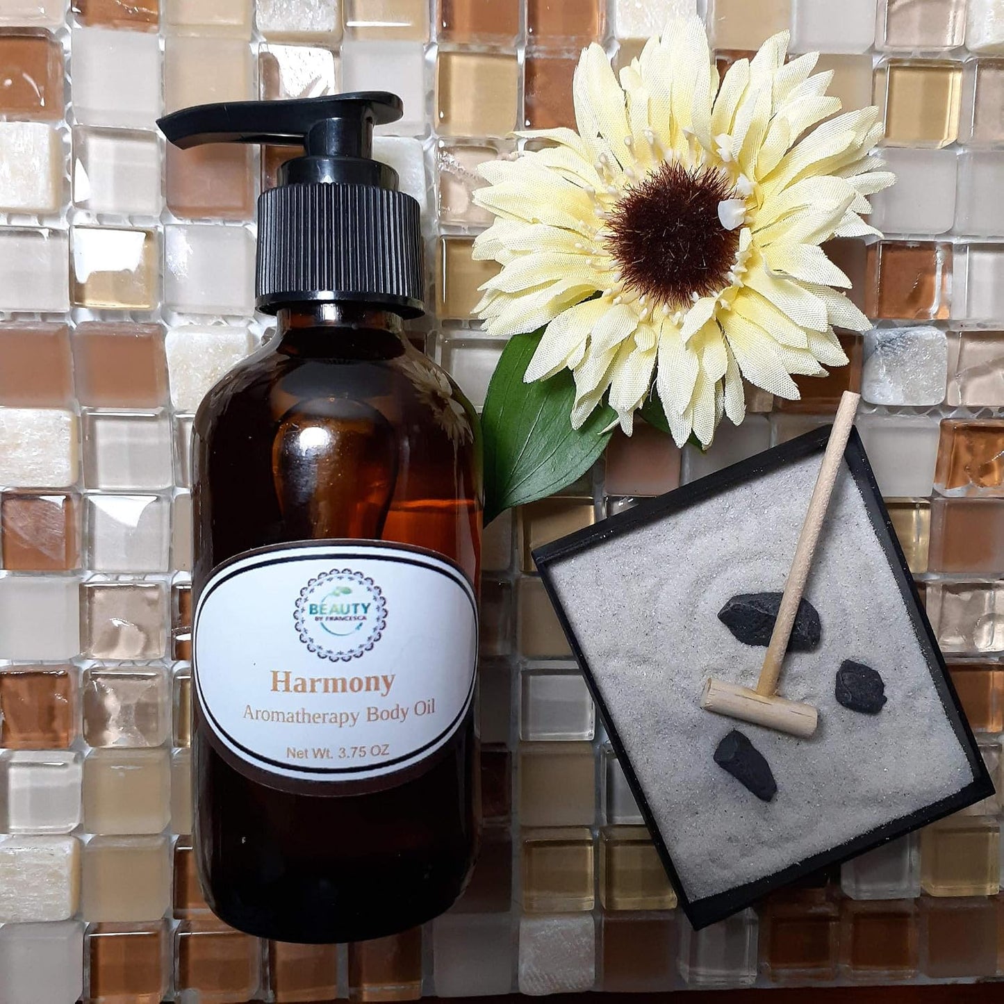 Harmony Aromatherapy Body Oil - Moisture for Dry and Mature Skin - anti Aging Oil with Rice Bran and Grapeseed Oil (3.75 OZ)