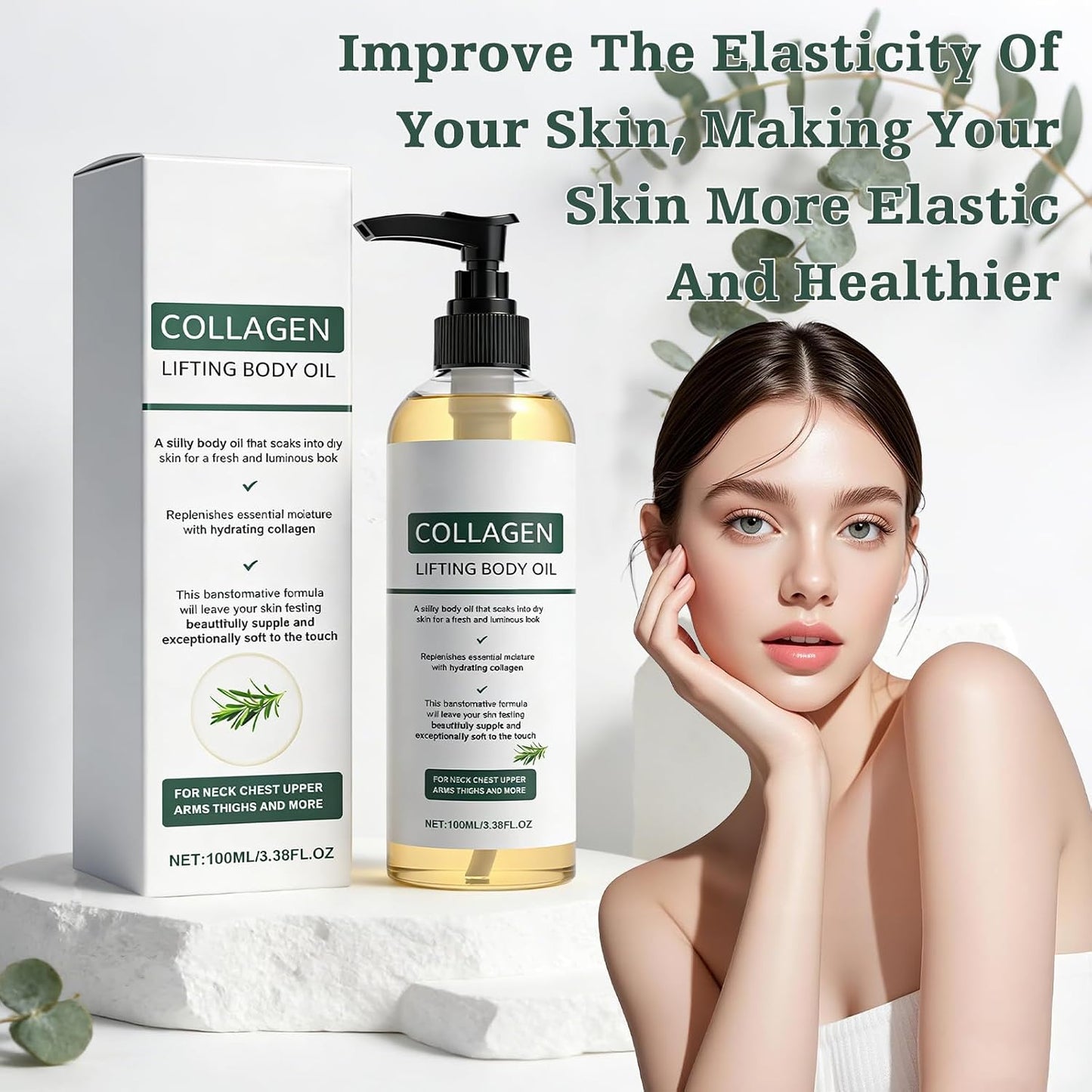 2 Packs Hydrating Collagen Oil for Body & after Shower,Collagen Lifting Body Oil after Shower Moisturizer Collagen Body Oils for Women & Men Lightweight Non-Greasy(1Pcs*3.38 Fl Oz)