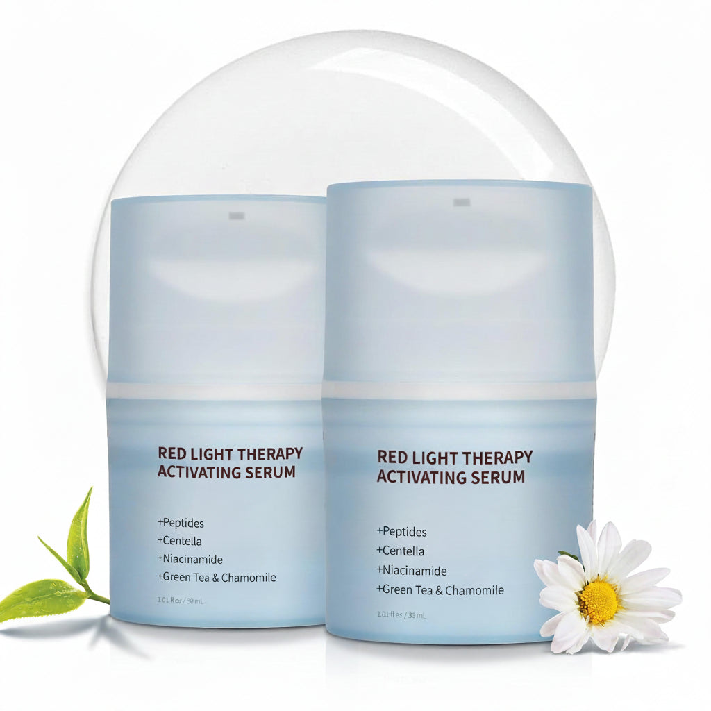 Red Light Therapy Serum for Face – Activation & Hydration Booster for LED Mask, Microcurrent & Facial Devices – Hyaluronic Acid, Green Tea, Niacinamide, Centella & Aloe – 1.01 Fl.Oz * 2