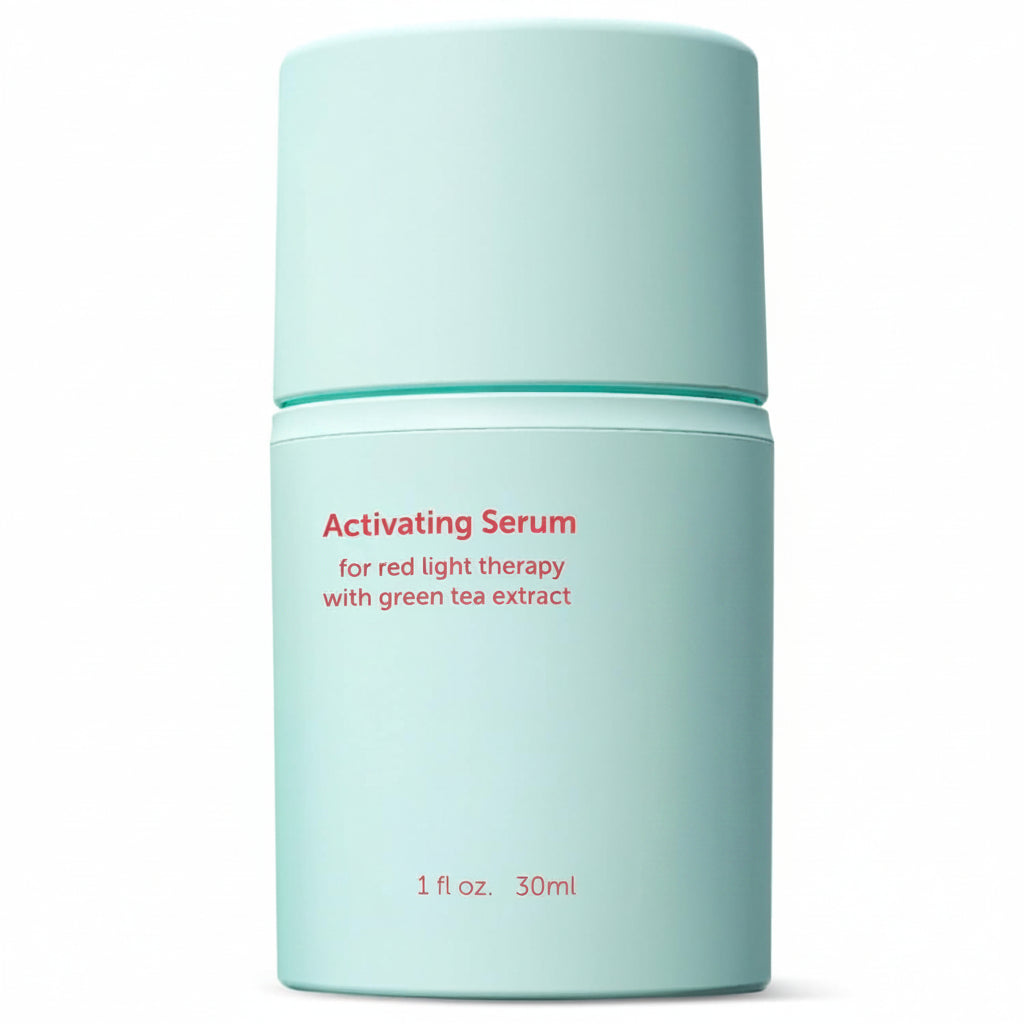 Matcha Red Light Therapy Activation Serum for Face & Neck - Made in USA - Stays Workable a Full Session, No Sticky Drag - Niacinamide, Hyaluronic Acid & Ceramides - Fragrance-Free, 1 Fl Oz