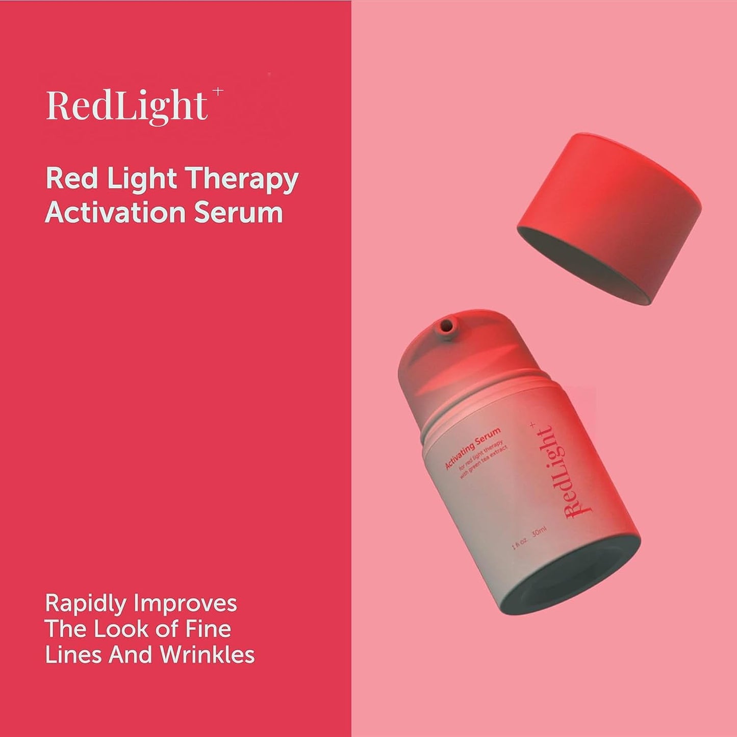 Matcha Red Light Therapy Activation Serum for Face & Neck - Made in USA - Stays Workable a Full Session, No Sticky Drag - Niacinamide, Hyaluronic Acid & Ceramides - Fragrance-Free, 1 Fl Oz