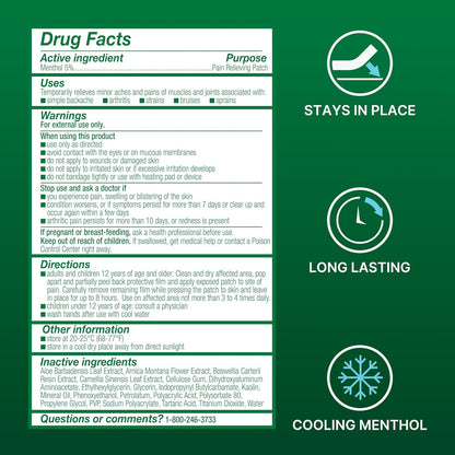 Pain Relief Patch, Large, 5 Patches