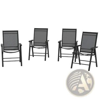 Outdoor Folding Chairs Set of 4 Mesh Patio Seating