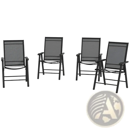 Outdoor Folding Chairs Set of 4 Mesh Patio Seating