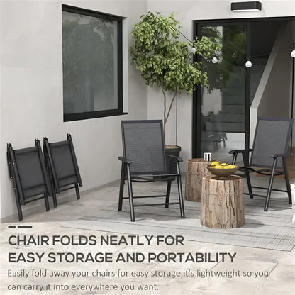 Outdoor Folding Chairs Set of 4 Mesh Patio Seating