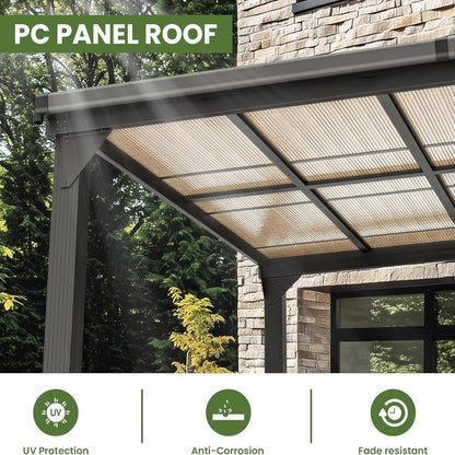 10 * 12FT Pergola,4 * 5 Inch Thickened Pillars & Enlarged Base,Outdoor Hardtop Lean to Gazebo,Wall Mounted Pergola,Pergolas Gazebos Clearance,Aluminum Frame Pergola,Uv Resistant Patio Roof